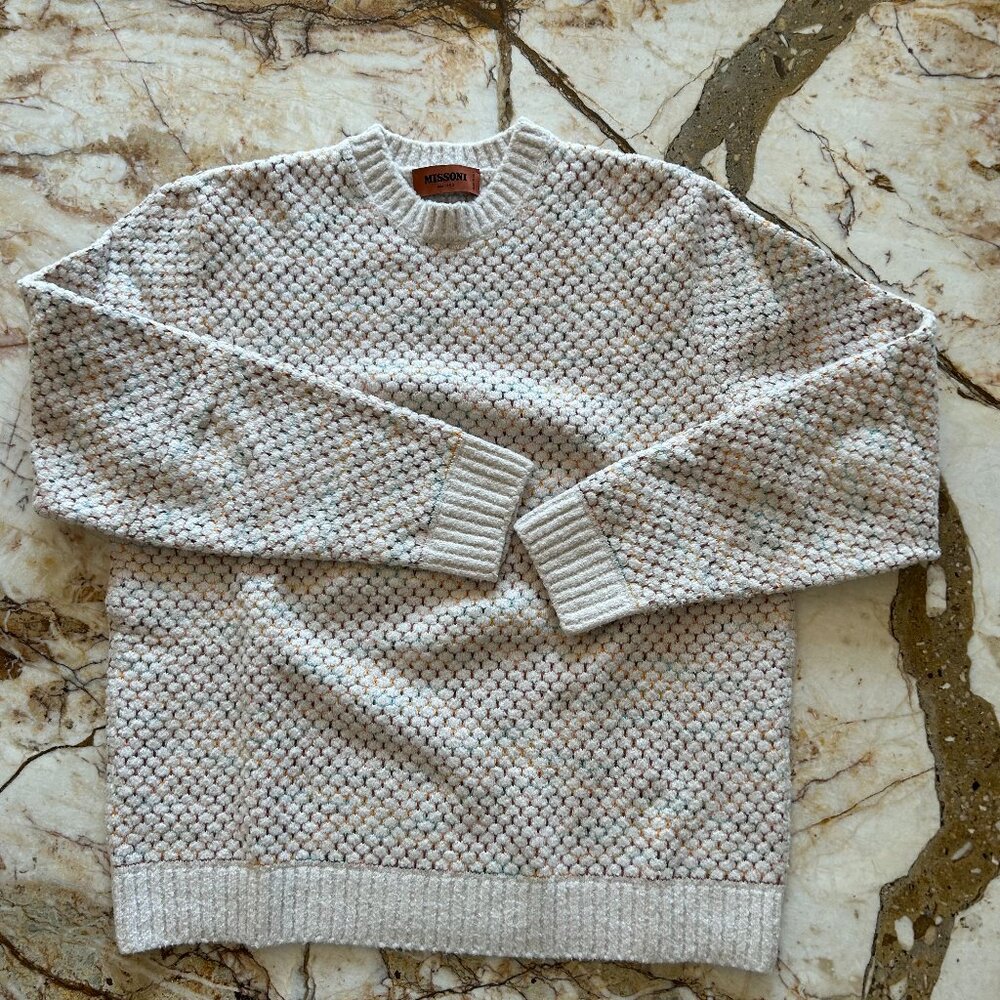 Missoni Cream and multi-colored knit sweater - Men's size 50 (L)